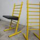 Paire de tabouret de bar italien ajustables jaune laqué et noir