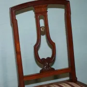 Set of Vintage Wooden Dining Chairs with Carved Details