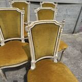 Lot of antique Louis XVI style living room chairs / armchairs