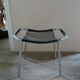Tabouret en scoubidou noir et chrome des années 60