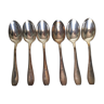 Set of six teaspoons of silver metal