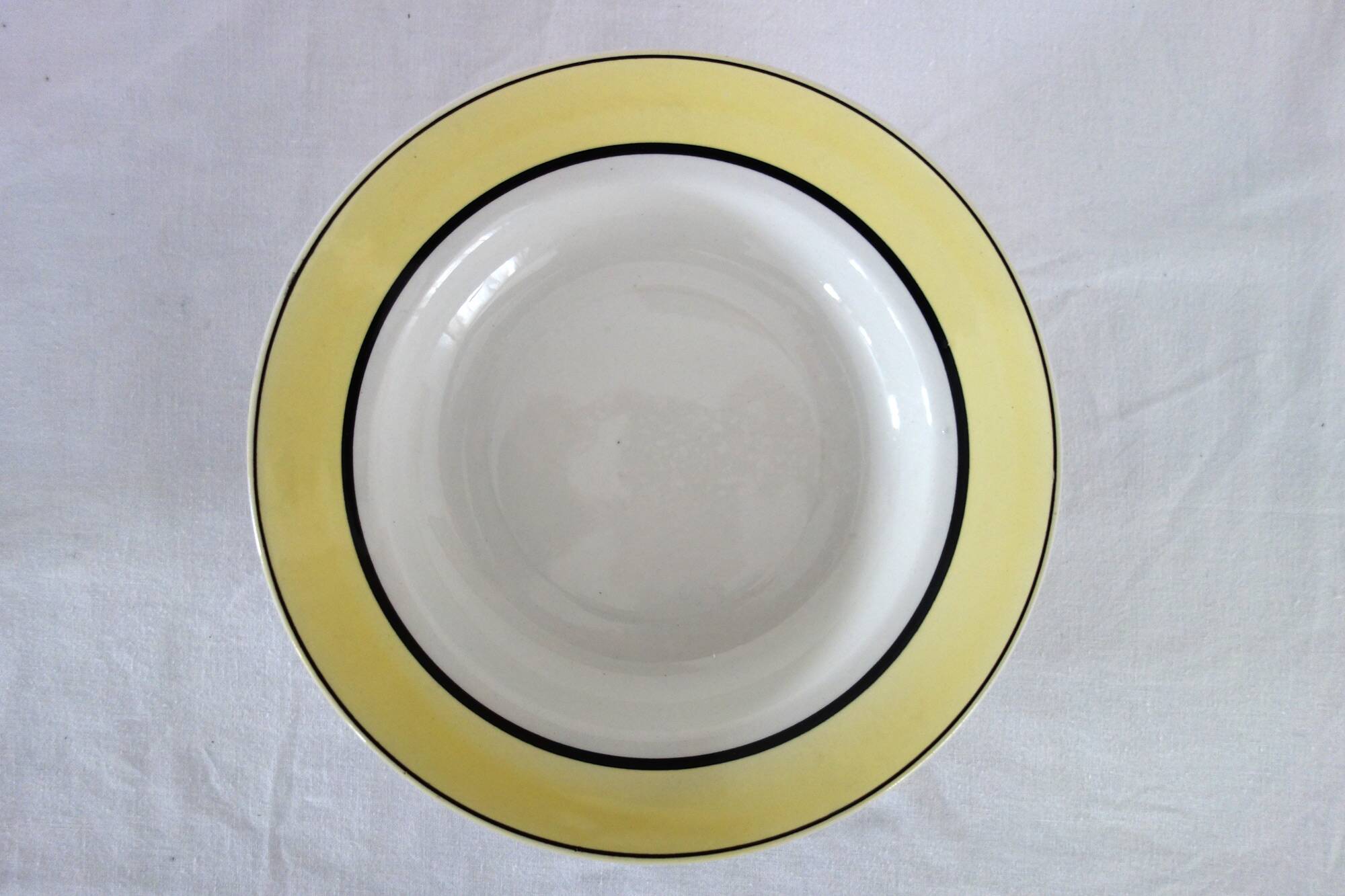 6 vintage Badonviller earthenware soup plates