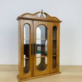 Miniature wooden and glass display shelf, vintage