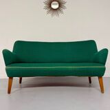 Ancien canapé haricot cocktail vert vintage design des années 50