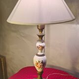 very elegant porcelain and bronze lamp, pull cord switch 50x30 very good e