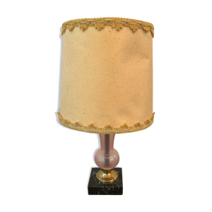 Lampe en verre rose & - pied