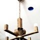 Art Deco period modernist four-light gilt brass pendant light circa 1930