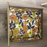Table de nuit vintage rotin
