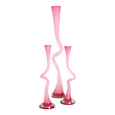 Pink Swirl Glass Vases – Set of 3