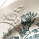 Plat oval terre de fer oiseau et papillon