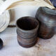 Pot gravé en bois
