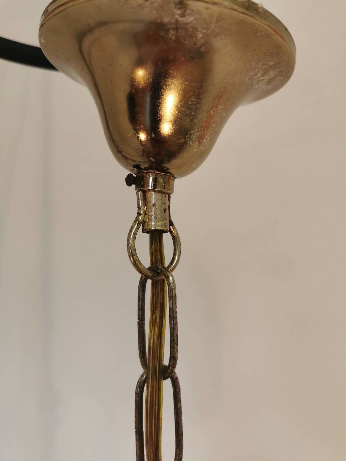 Mid Century Vistosi Smoked Glass Chandelier - Italian Pendant Light