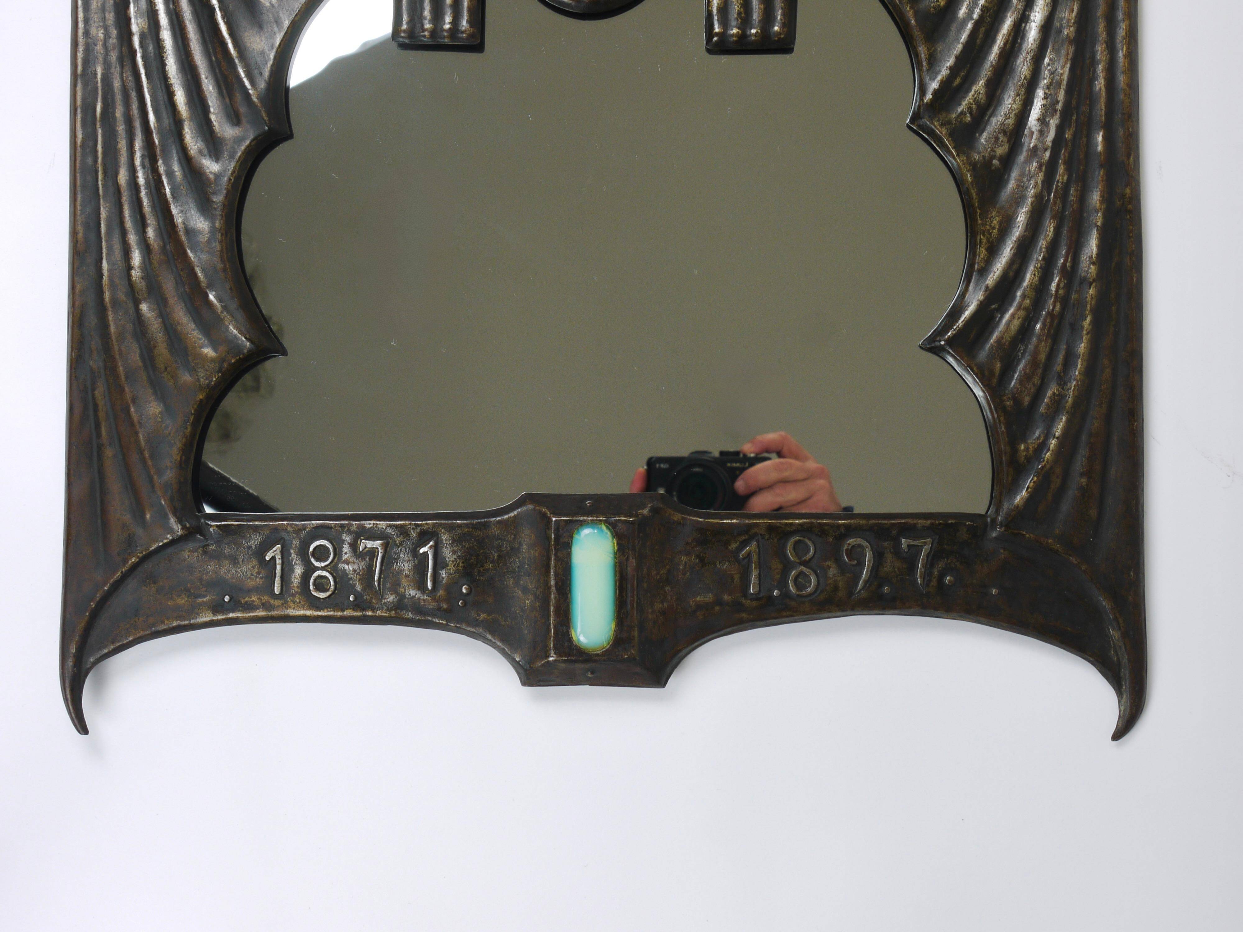 Theatre wall mirror "Tragedy" Vienna Secession Art Nouveau Gustav Klimt, attributed.