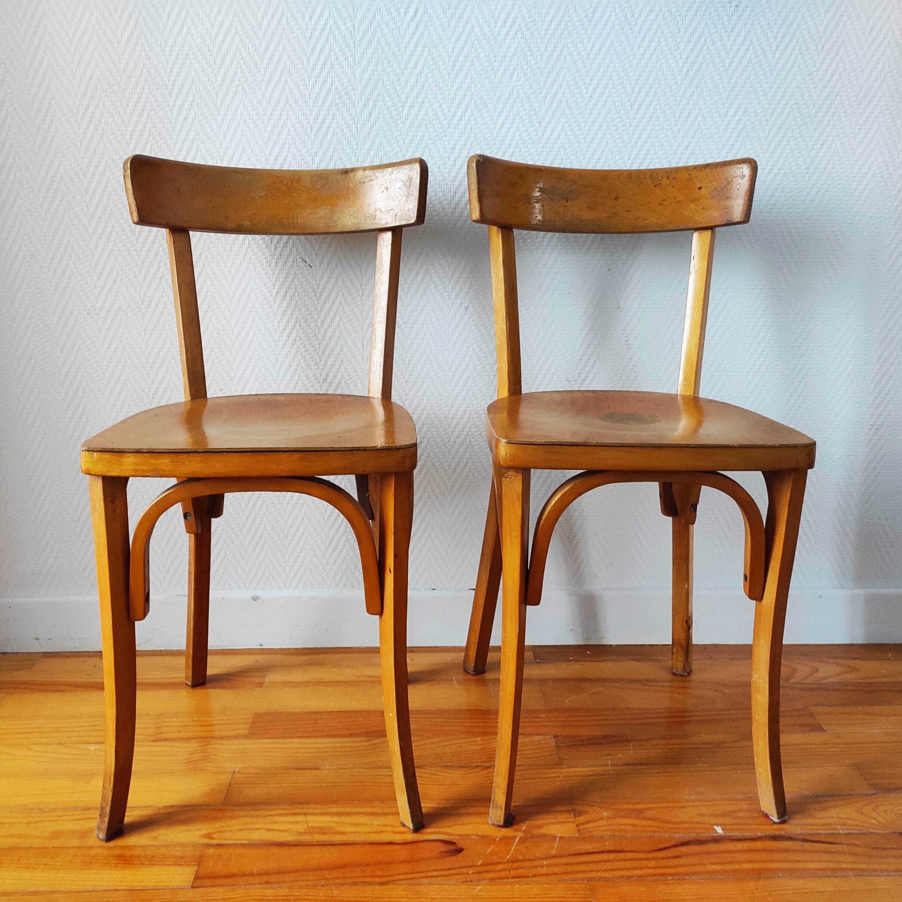 Paire de chaises vintage de bistrot Luterma
