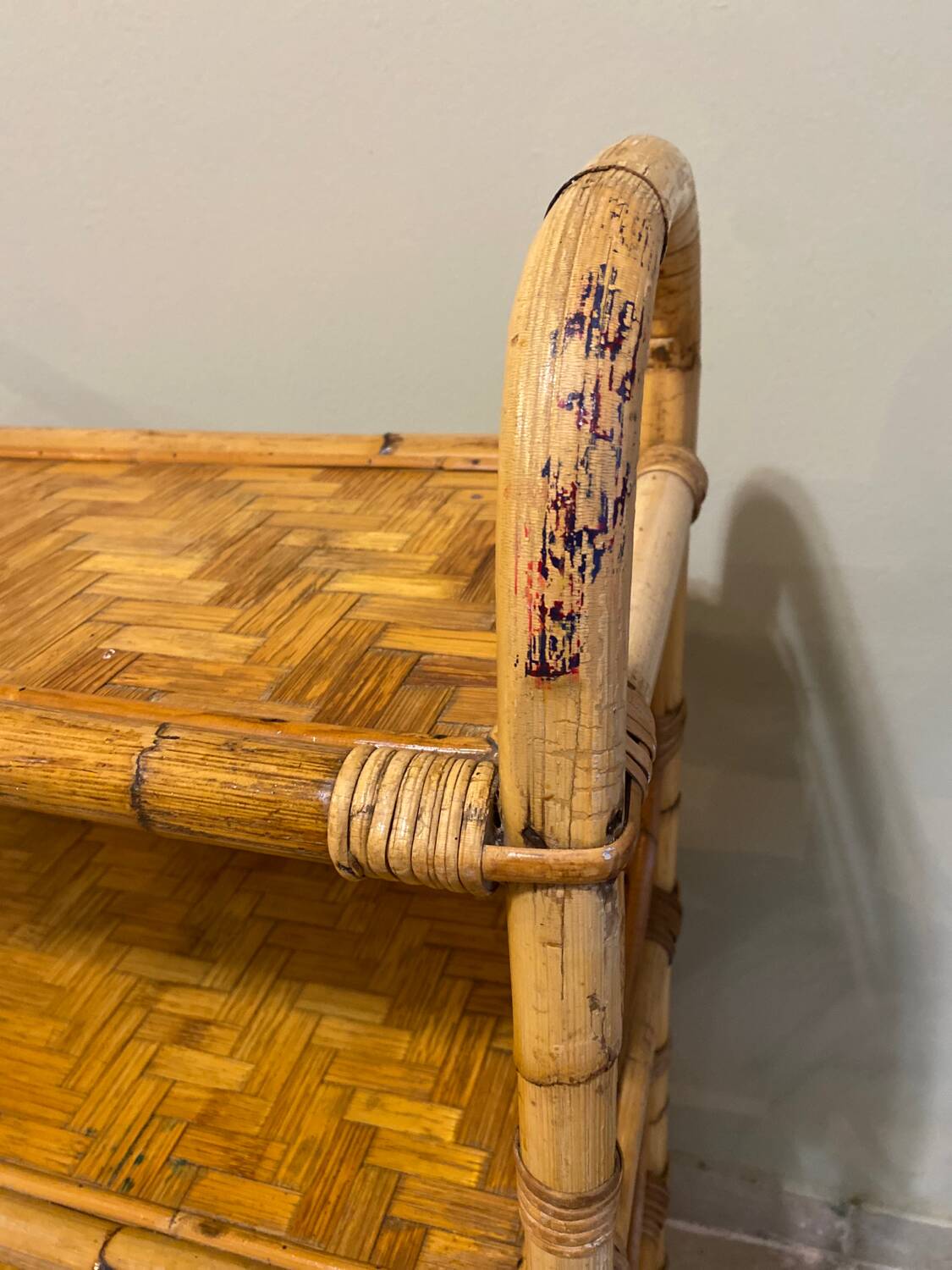 Vintage rattan shelf