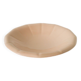 Digoin Sarreguemines pleated hollow dish, powder pink, 1960