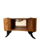 Vintage Art Deco buffet Isidore, solid wood, 2 doors and mirror.