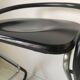 Set of three bar stools black and chrome of Thema Italy to the 1970s