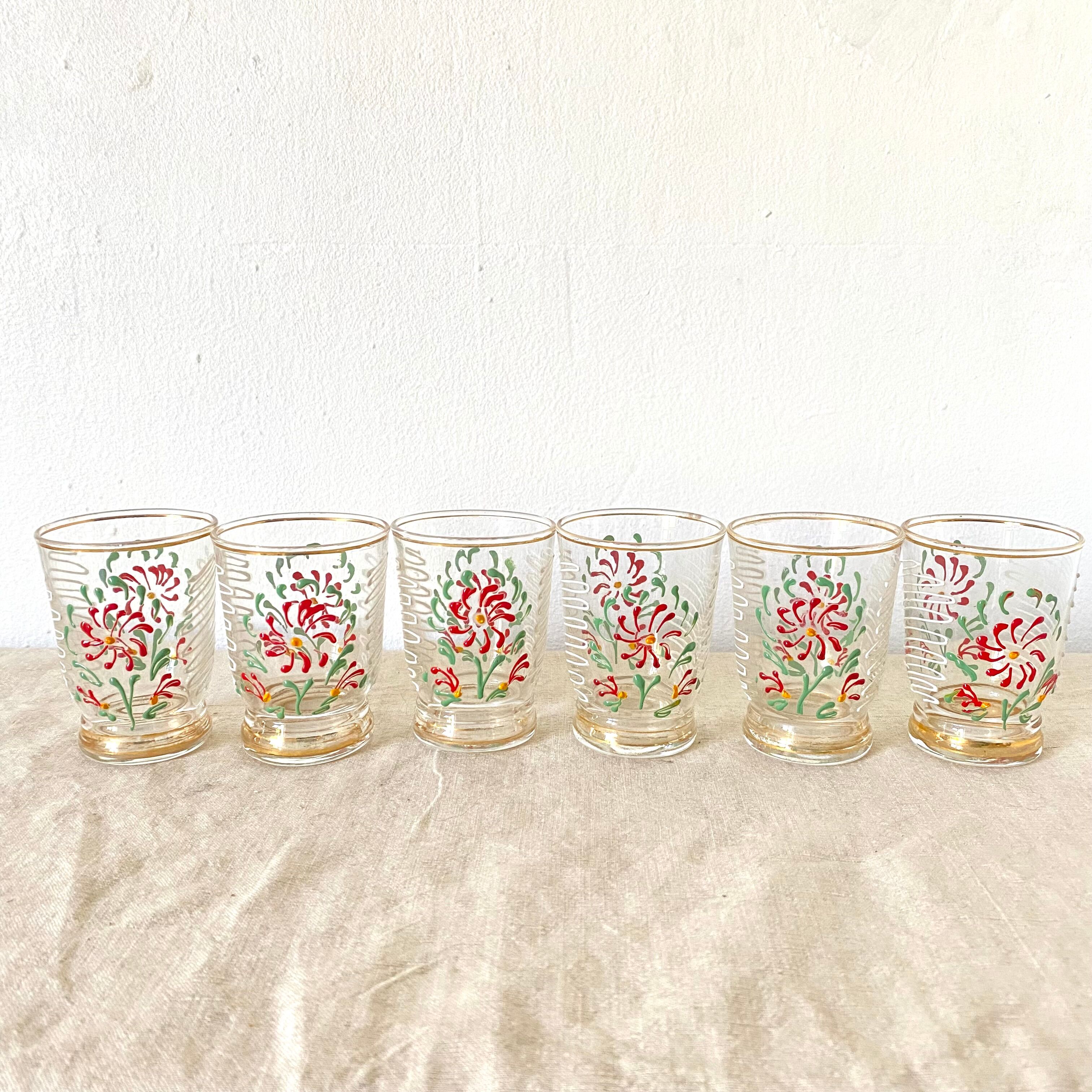 Antique floral glasses