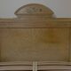 Late 19th century bed – painted maple burl – with base + 135x190 mattress