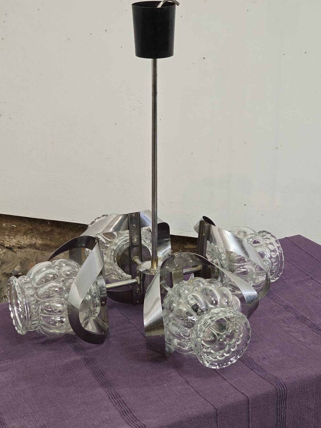 Luste verre moulé bullé Helena Tynell