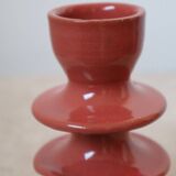 Dark pink ceramic candlestick