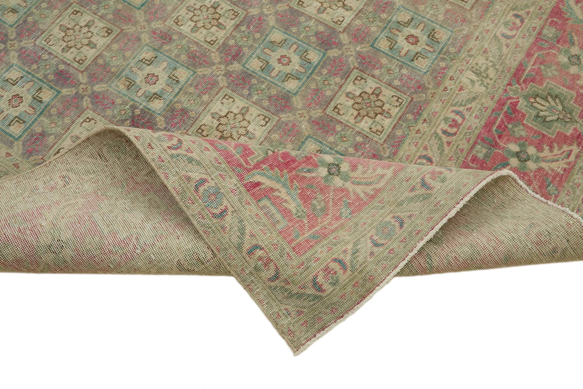 Hand-Knotted Persian Antique 1970s 241 cm x 340 cm Beige Wool Carpet