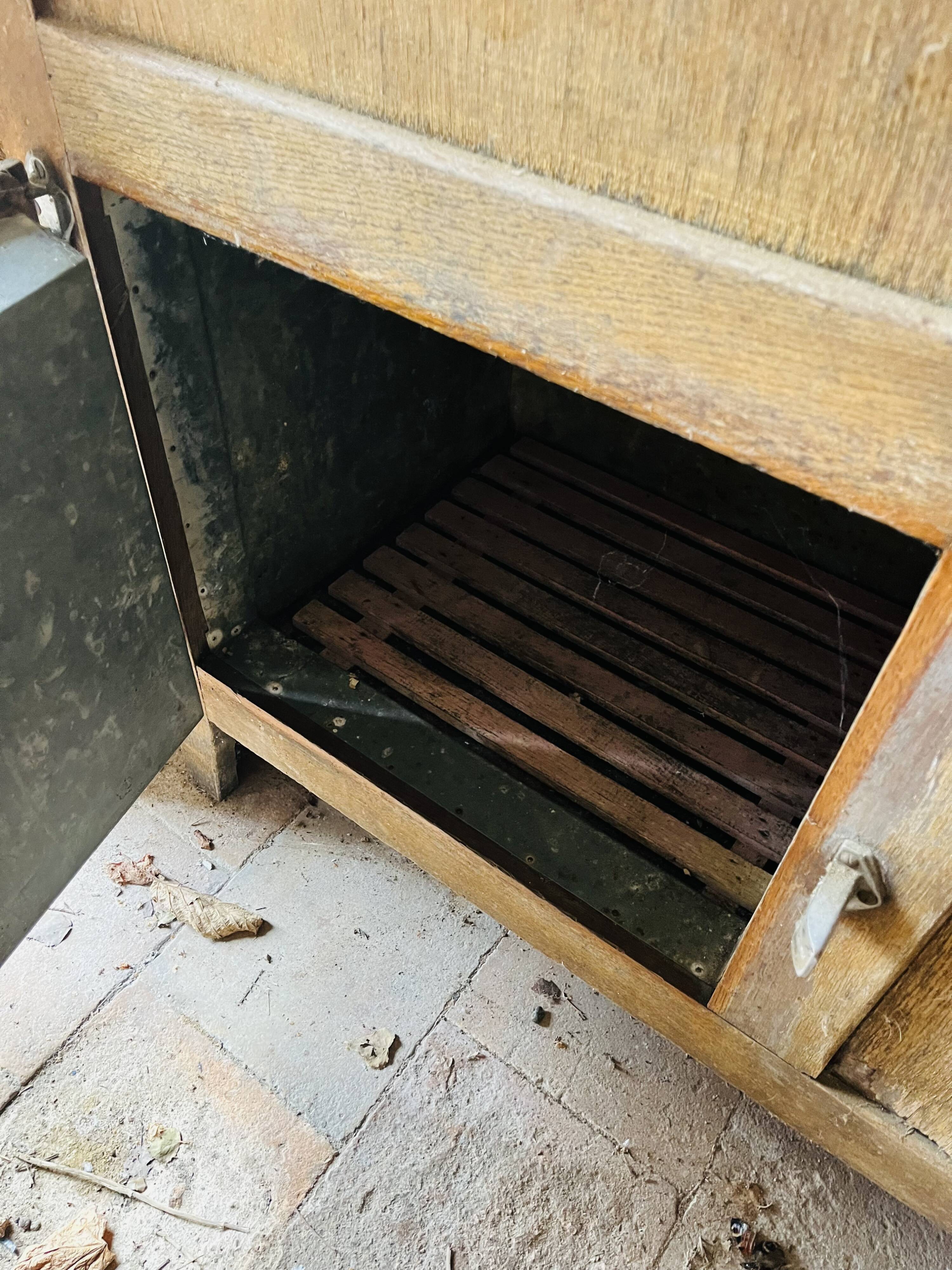 Old wooden refrigerator