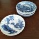 8 blue & white plates