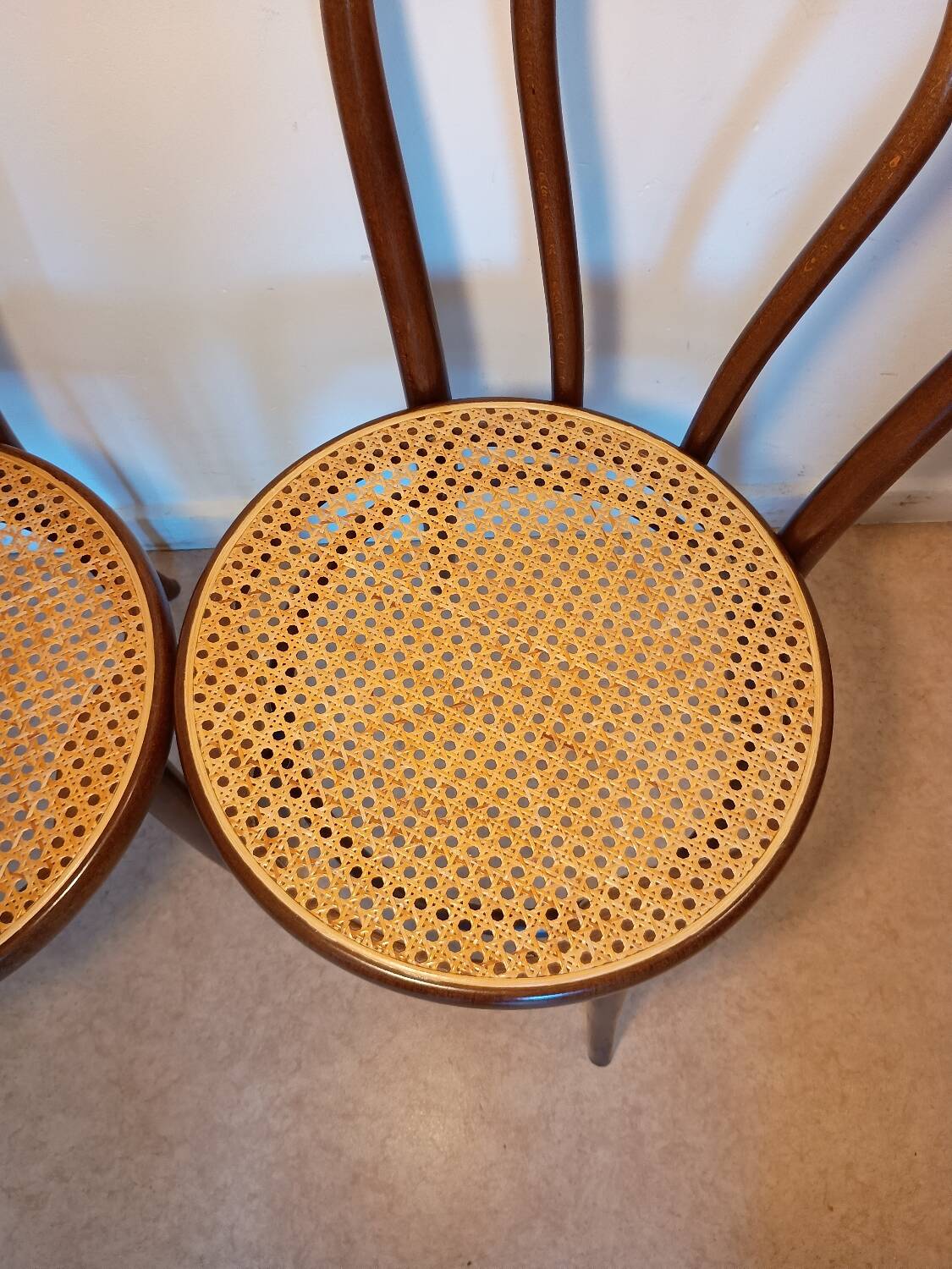 Caned bistro chairs