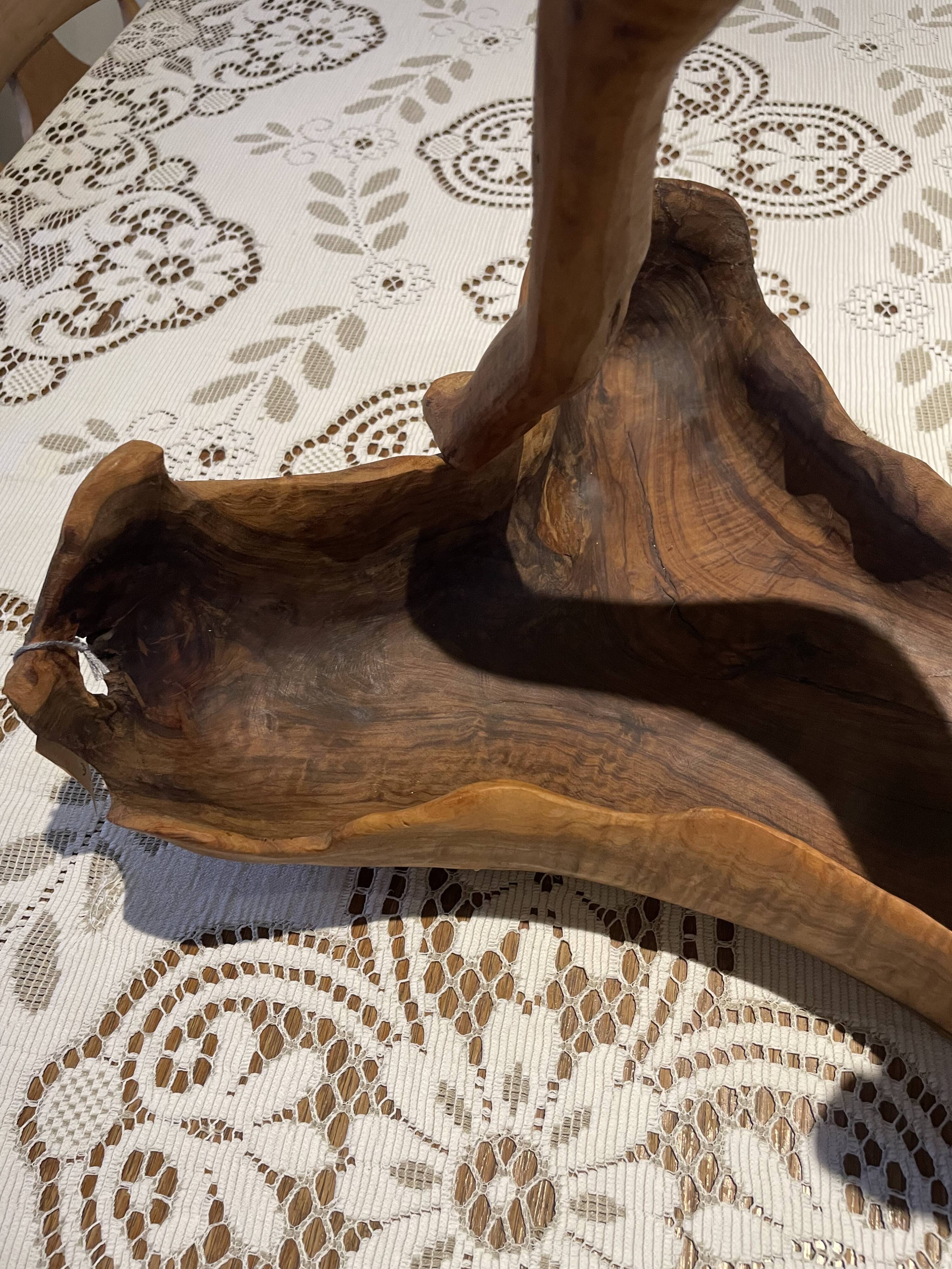 Fruit basket - olive wood - unique piece