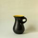 Two-handled vase, black and yellow glazed, in the style of Pol Chambost.