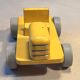 Yellow wooden tractor, antique toy