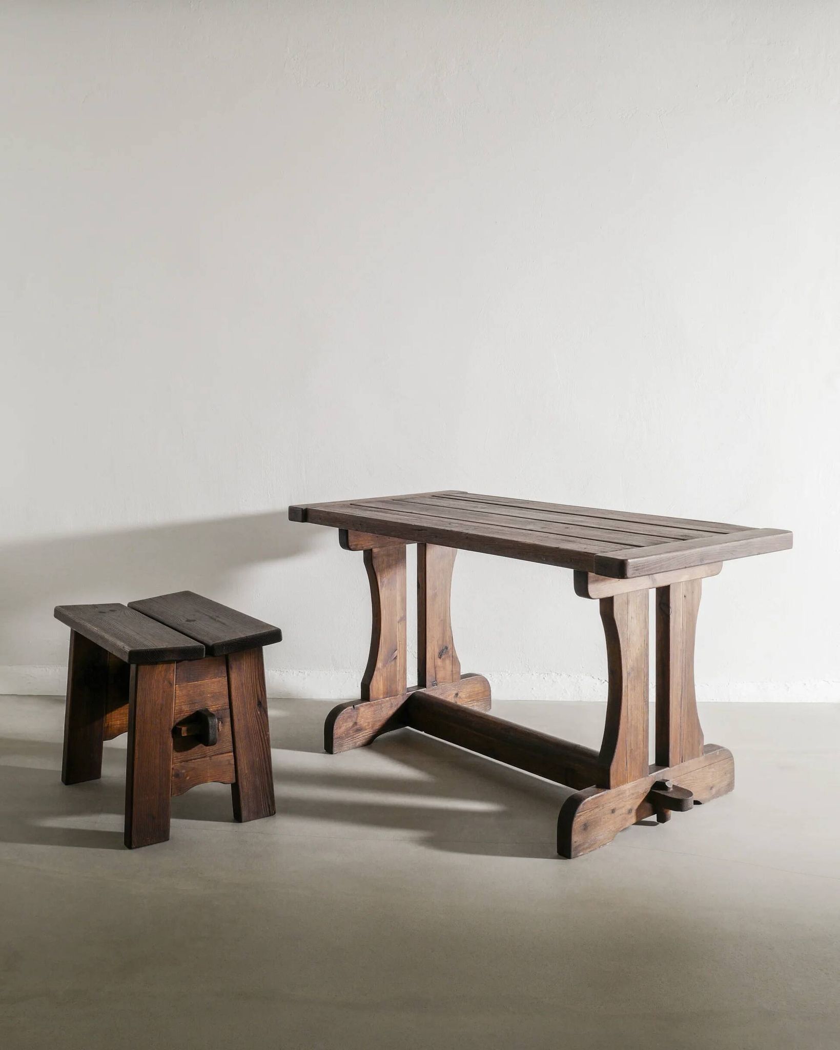 Swedish Wooden "Berga" Dark Pine Table by David Rosén, 1930s