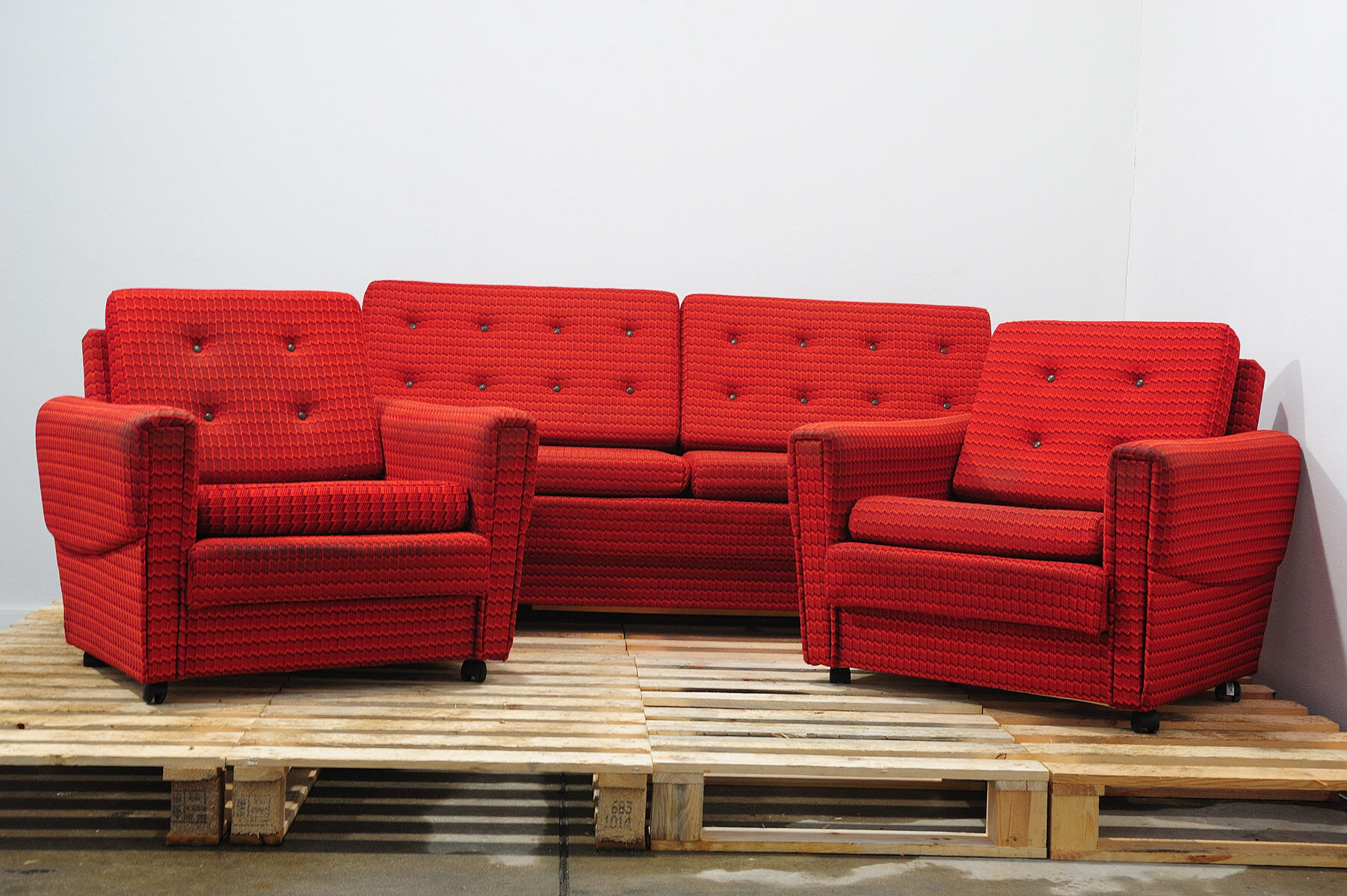 Ensemble de salon vintage bloc de l’Est, Tchécoslovaquie, années 1970