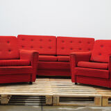 Ensemble de salon vintage bloc de l’Est, Tchécoslovaquie, années 1970