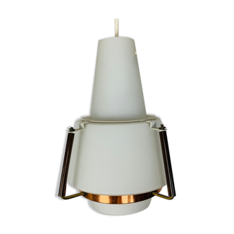 Opaline and brass suspension Scandinavian style 60s