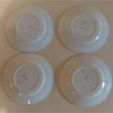 Series of four dessert plates in earthenware Saint Amand décor Rosettes