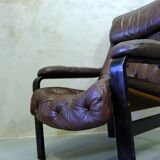 Mid-century Finnish leather lounge chair by Oy BJ Dahlqvist for BD Furniture, 1960s