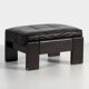 Vintage mid century footstool ottoman in dark brown leather by Harry de Groot for Leolux, 1970s