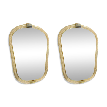 Italian-Style Murano Glass Wall Mirror with Torciglione Torchon – Barovier