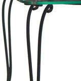 Side table in wrought iron and glass top year 50