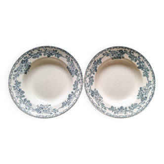 Duo of iron earthenware soup plates