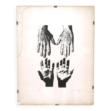 A lithograph by Véra Székély (1919-1994). France 1977.