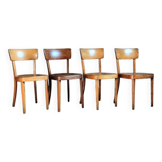 Set 4 chaises bistrot "Classic" de Horgen-Glarus Suisse années 50
