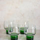 4 verres vintage pied large vert