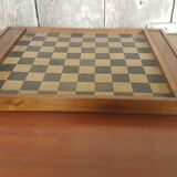 Old Double Board Game of Goose & Checkers Game in Vintage Wood #A694