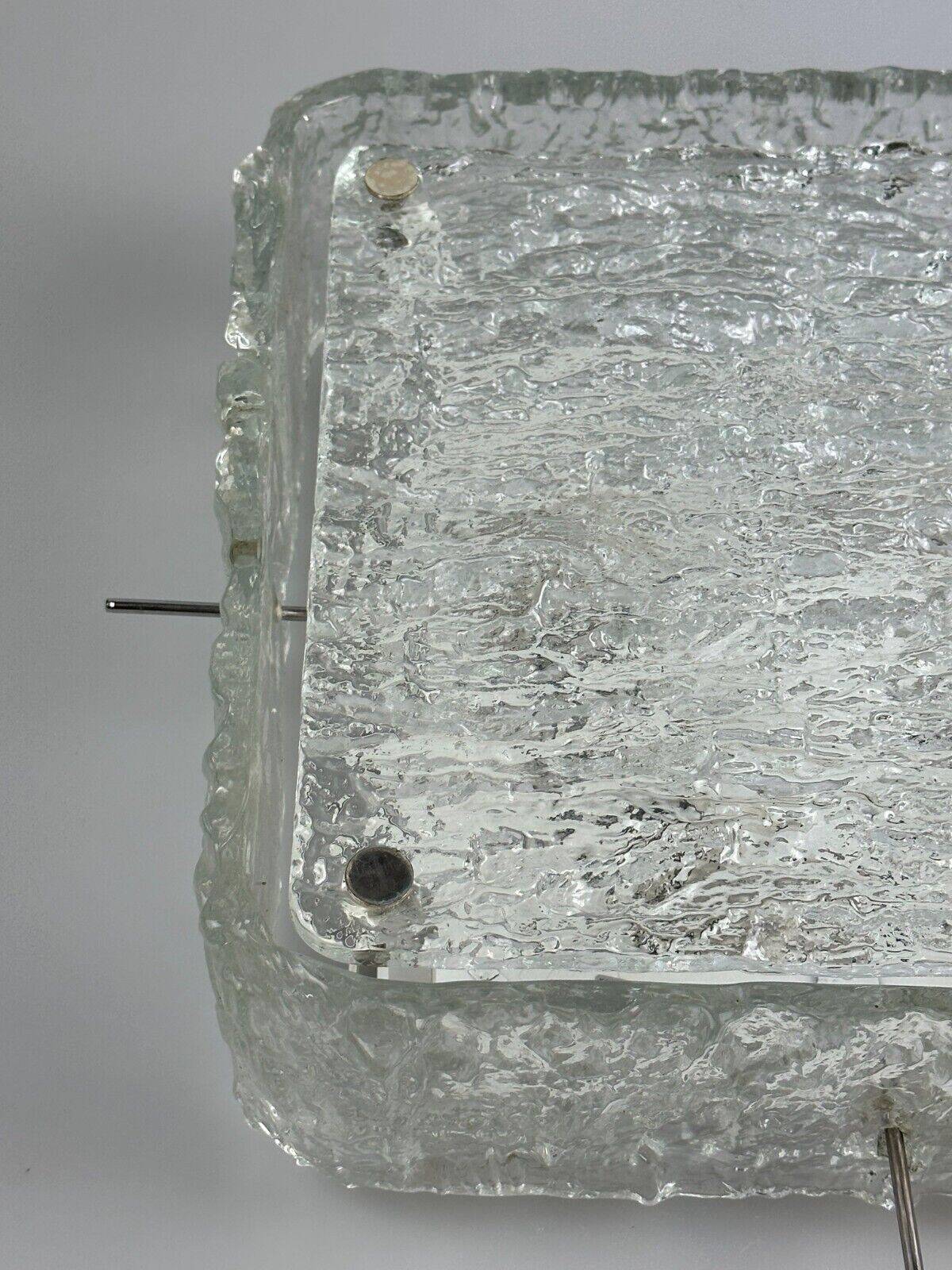 60s 70s ice glass flush mount ceiling lamp by Kaiser Leuchten Germany