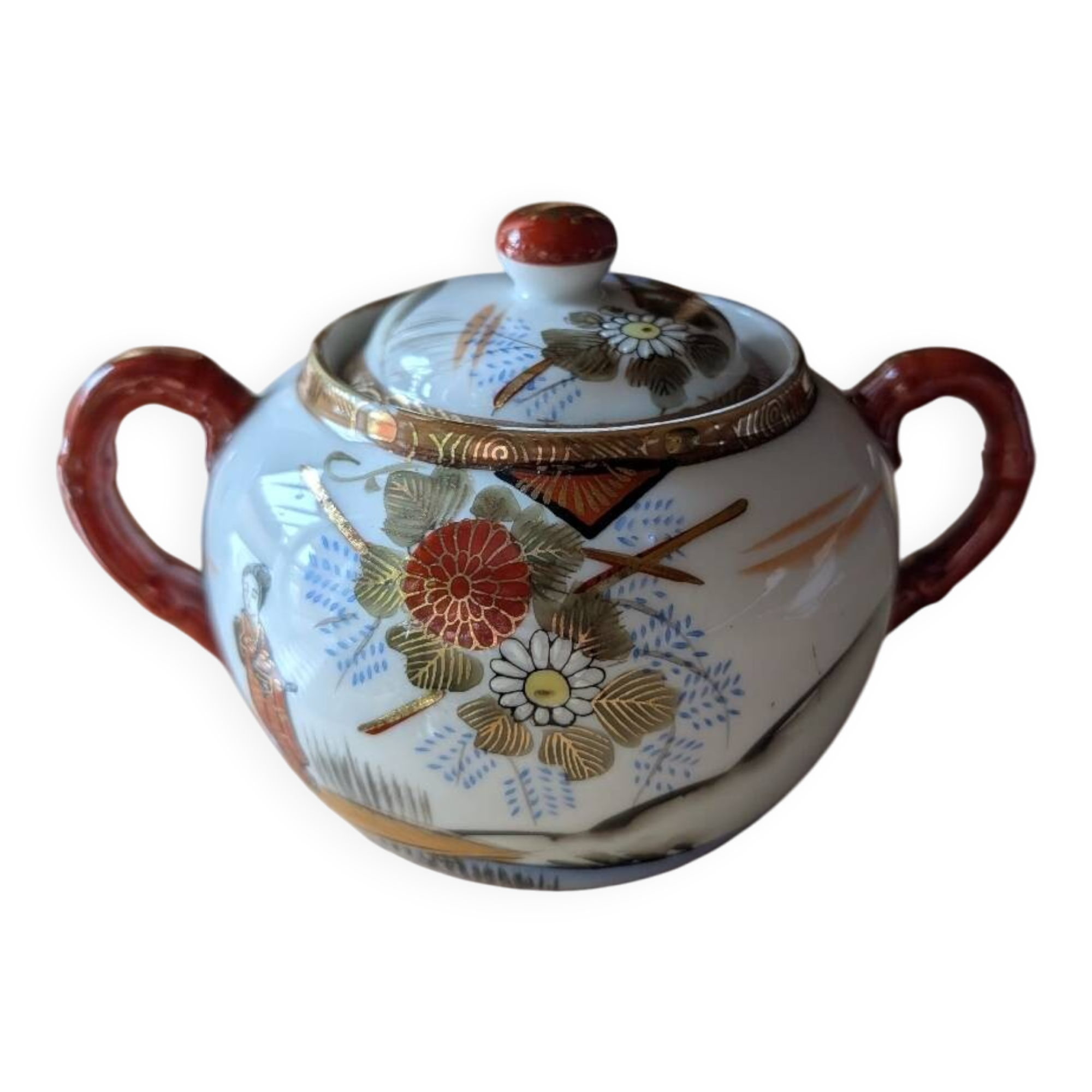 Japanese Kutani porcelain sugar bowl