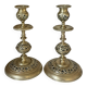 pair of openwork gilded brass candlesticks from the 19th century